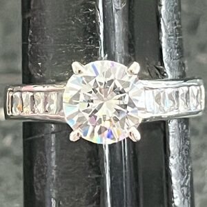 3c Round brilliant Solitaire Channel Set Princess cut Cz wedding Engagement Ring